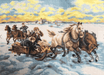 Gobelin canvas for halfstitch without yarn after Alfred Wierusz-Kowalski - Sleigh Ride 2762R - Wizardi