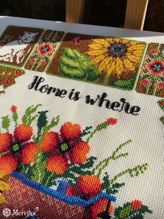 Home is where the cat is K-220 Counted Cross-Stitch Kit - Wizardi