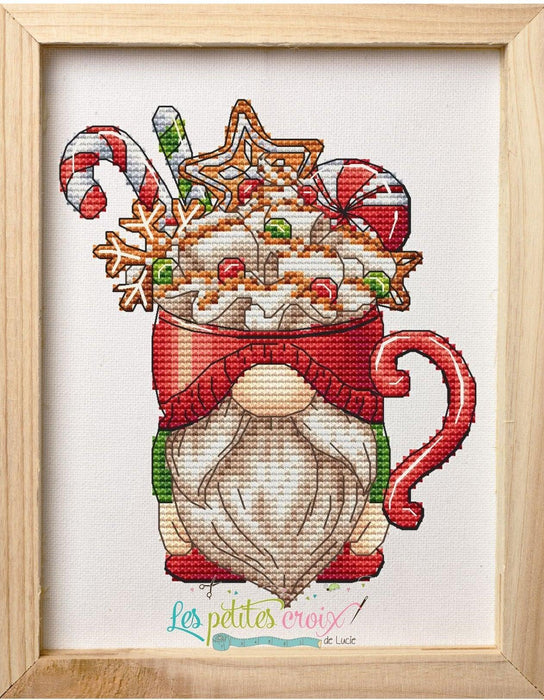 Hot Cocoa Gnome - PDF Cross Stitch Pattern - Wizardi