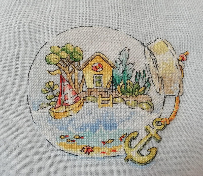 House in a bottle - PDF Cross Stitch Pattern - Wizardi