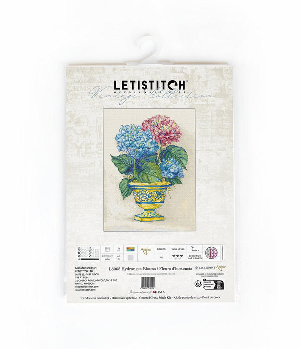 Hydrangea Blooms L8065 Counted Cross Stitch Kit - Wizardi