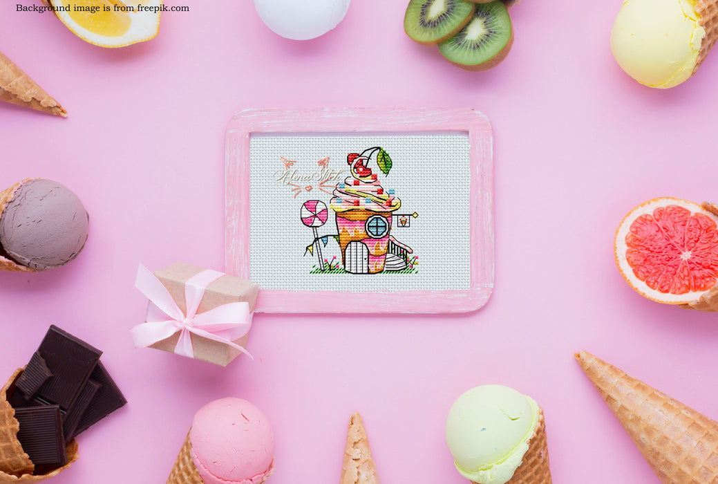 Ice cream - PDF Cross Stitch Pattern - Wizardi