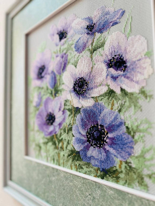 Purple Anemones 2176R Counted Cross Stitch Kit - Wizardi