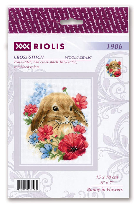 Bunny in Flowers R1986 Counted Cross Stitch Kit