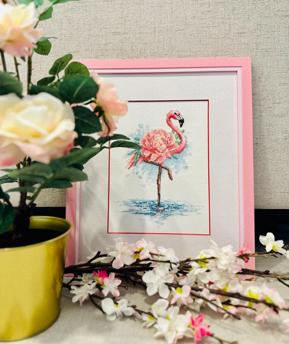 Blooming Flamingo 2117R Counted Cross Stitch Kit - Wizardi