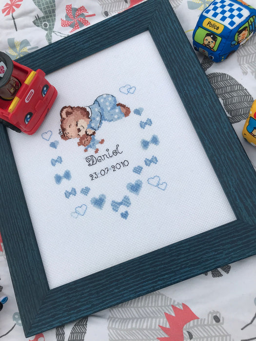 Boys Birth Announcement R1124 Counted Cross Stitch Kit