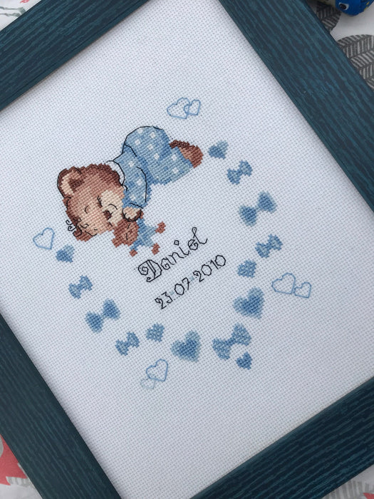 Boys Birth Announcement R1124 Counted Cross Stitch Kit