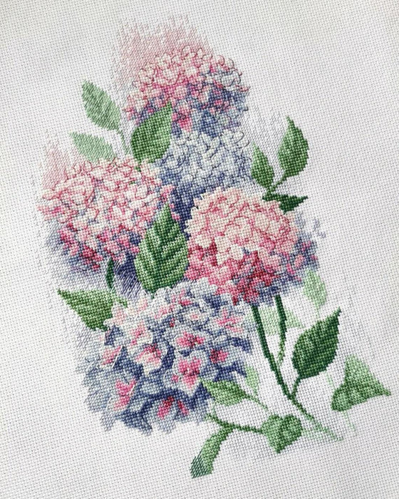 Graceful Hydrangeas 2139R Counted Cross Stitch Kit - Wizardi