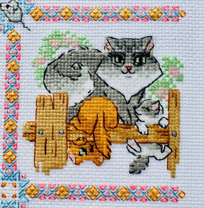 Cat Calendar 2136R Counted Cross Stitch Kit - Wizardi