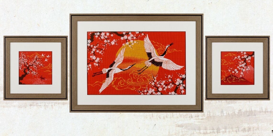 Under Heaven. Cranes R2077 Counted Cross Stitch Kit