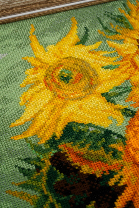 Sunflowers after V. Van Gogh's Painting R2032 Counted Cross Stitch Kit