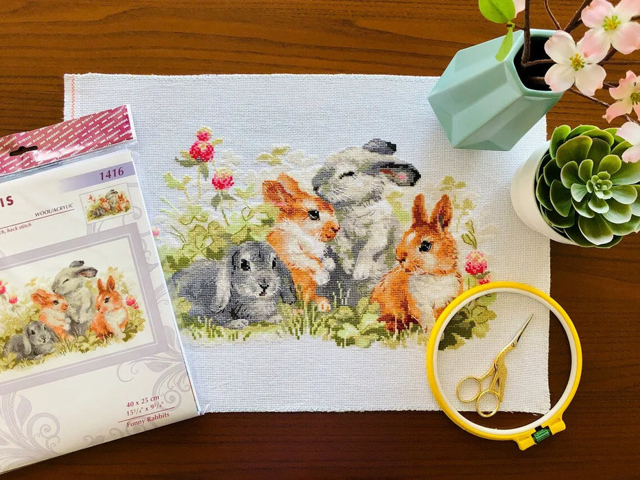 Funny Rabbits R1416 Counted Cross Stitch Kit