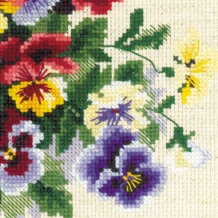 Pansy Medley  R1516 Counted Cross Stitch Kit