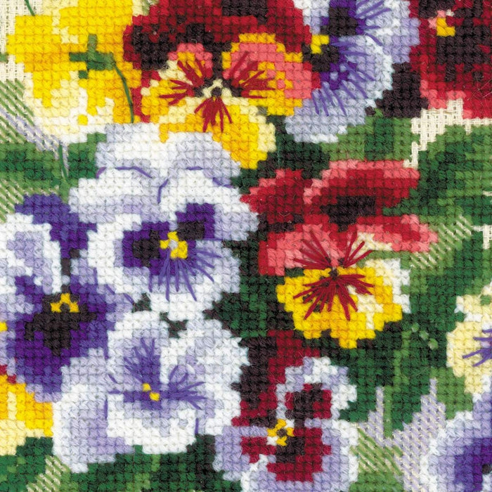 Pansy Medley  R1516 Counted Cross Stitch Kit