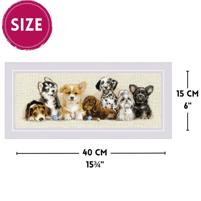 Puppies 2221R Counted Cross Stitch Kit - Wizardi