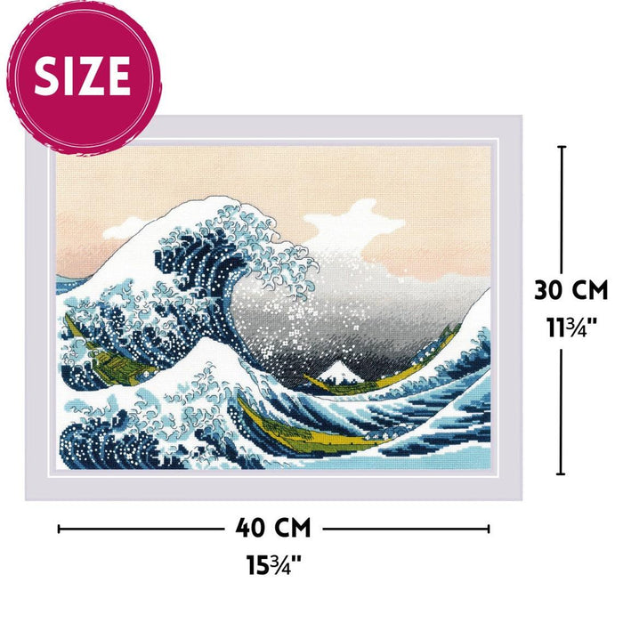 The Great Wave off Kanagawa after K. Hokusai Artwork 2186R Counted Cross Stitch Kit - Wizardi