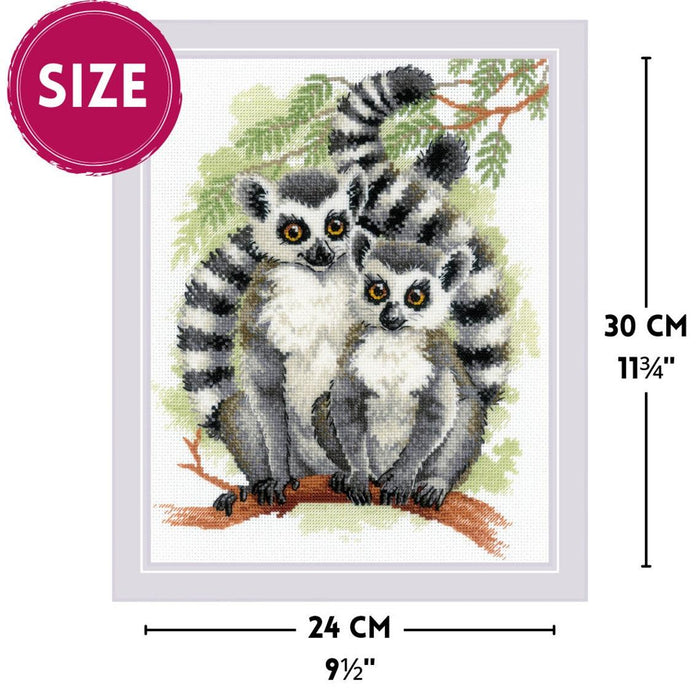 Lemurs 2196R Counted Cross Stitch Kit - Wizardi