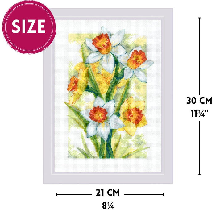 Spring Glow. Daffodils 2189R Counted Cross Stitch Kit - Wizardi