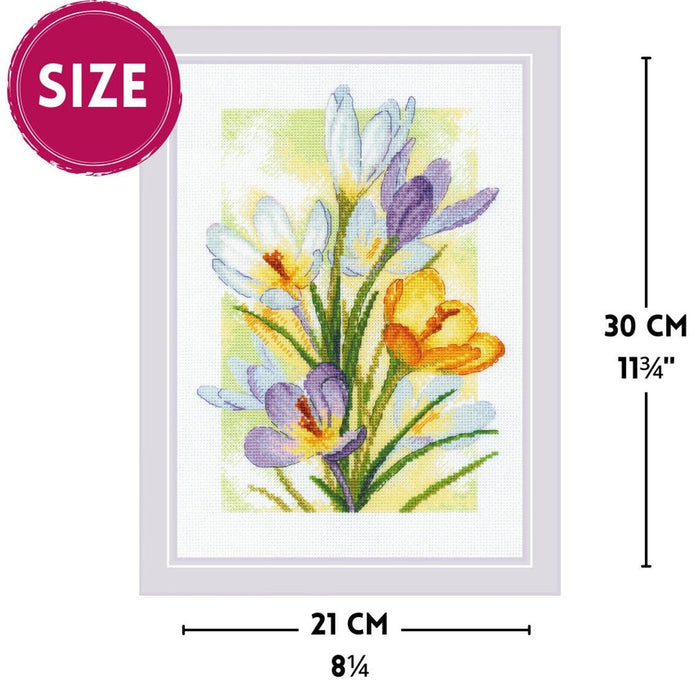 Spring Glow. Crocuses 2190R Counted Cross Stitch Kit - Wizardi