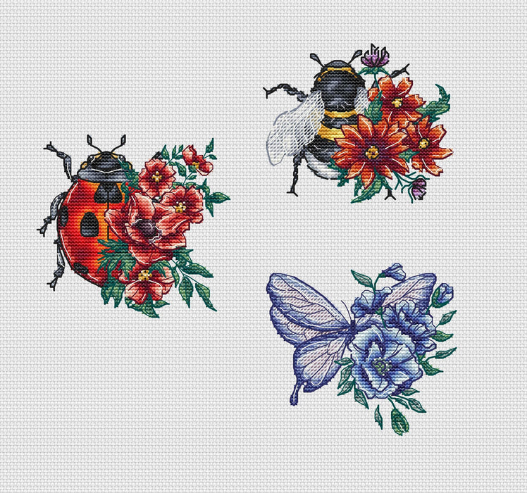 Insects. Bumblebee - PDF Cross Stitch Pattern - Wizardi