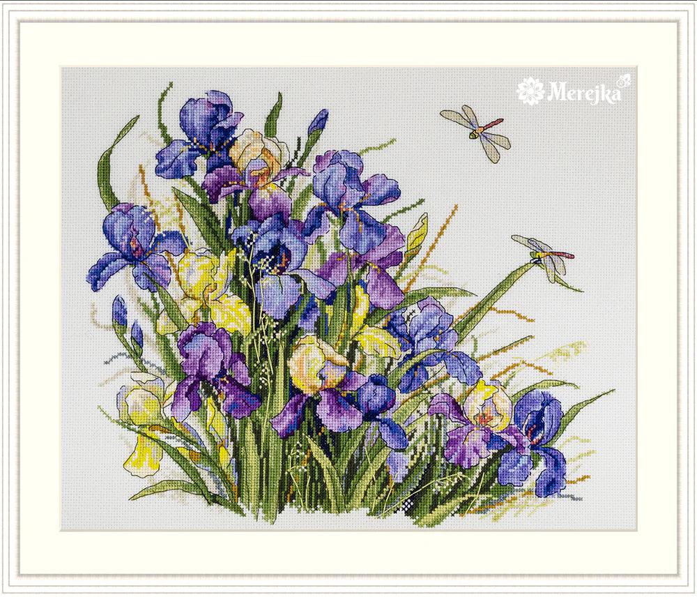 Irises K-122A Counted Cross-Stitch Kit - Wizardi