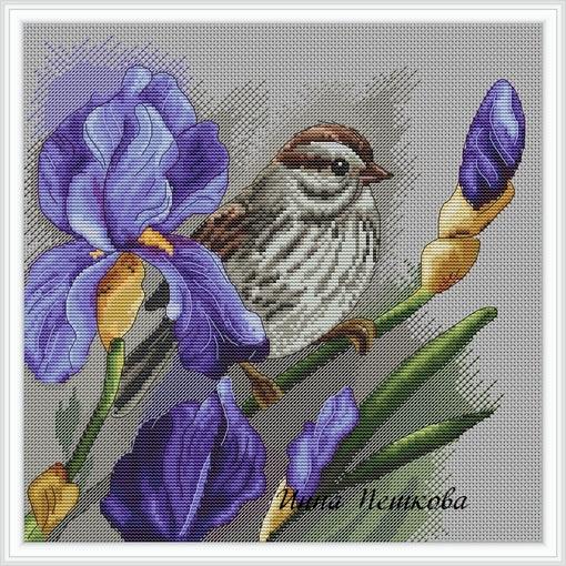 Irises - PDF Cross Stitch Pattern - Wizardi