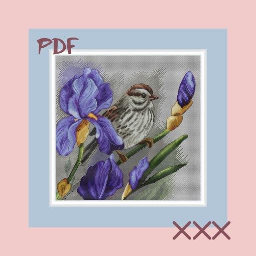 Irises - PDF Cross Stitch Pattern - Wizardi