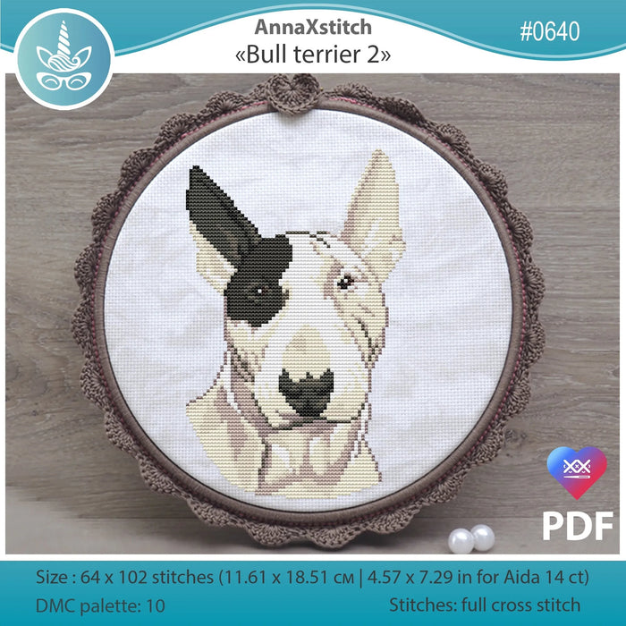 Bull terrier 2 - PDF Cross Stitch Pattern