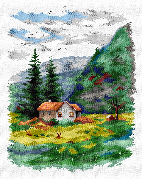 Landscape 136CS Counted Cross-Stitch Kit - Wizardi