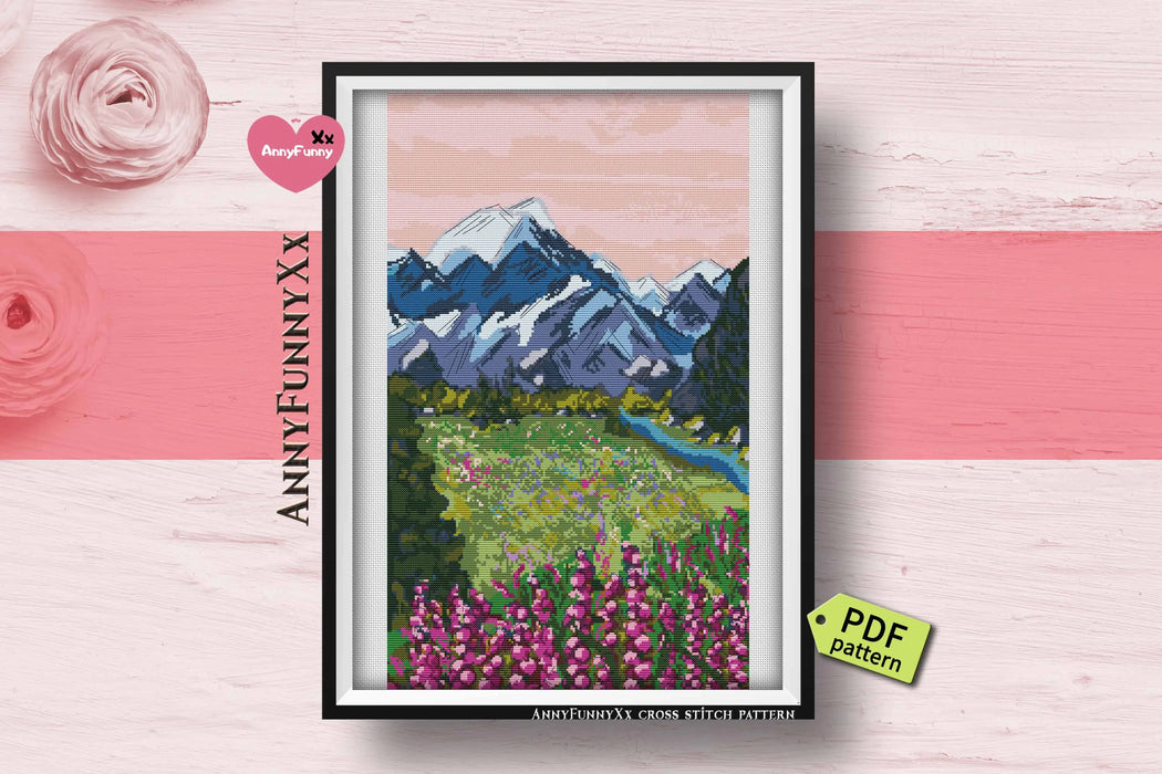 Mountain Landscape - PDF Cross Stitch Pattern