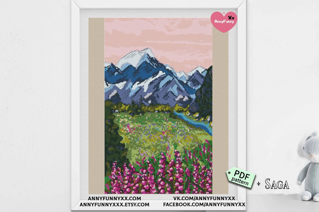 Mountain Landscape - PDF Cross Stitch Pattern