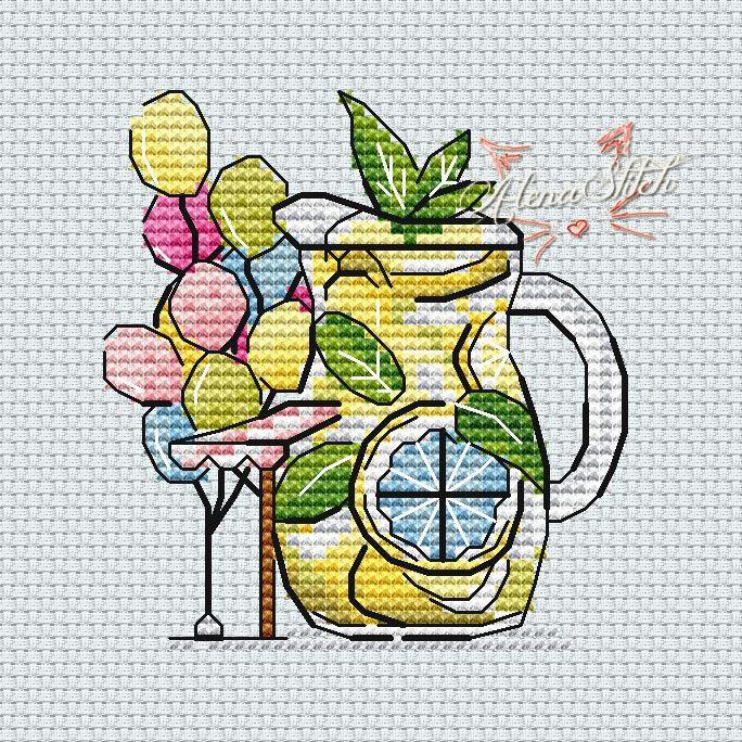 Lemonade - PDF Cross Stitch Pattern - Wizardi