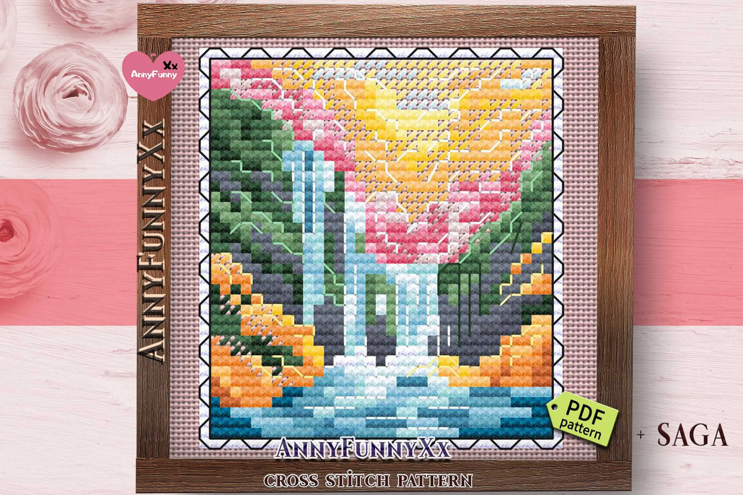 Enchanting Cascade - PDF Cross Stitch Pattern