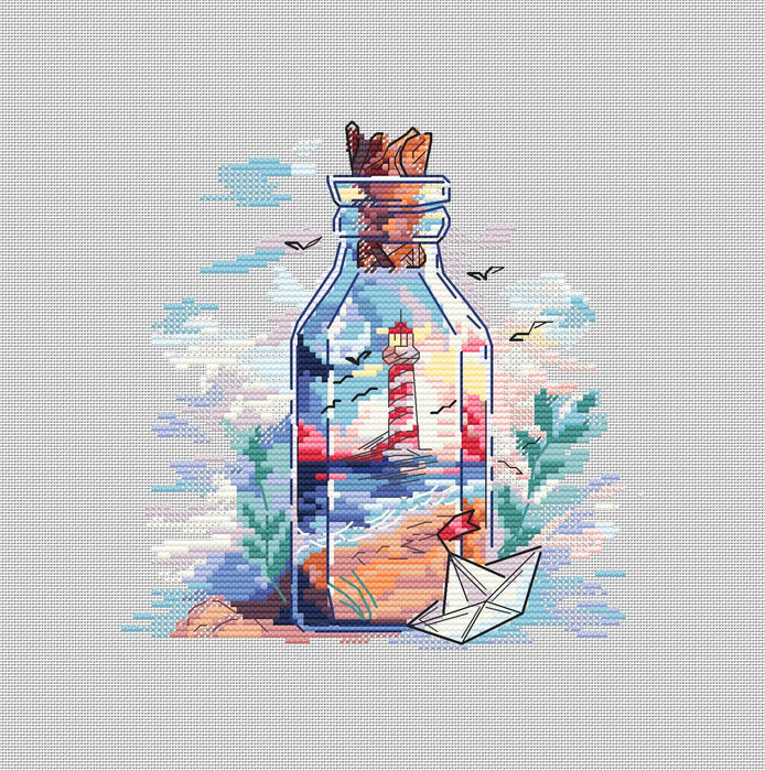 Message in a Bottle - PDF Cross Stitch Pattern