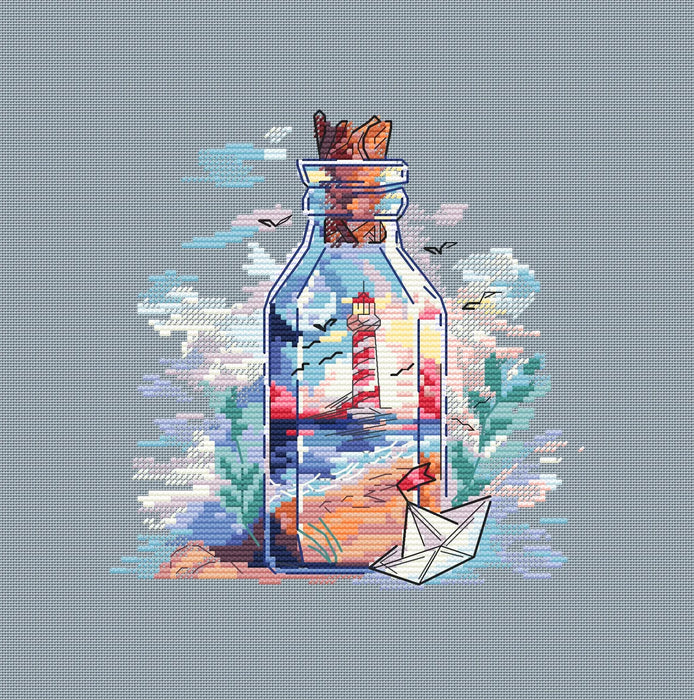 Message in a Bottle - PDF Cross Stitch Pattern