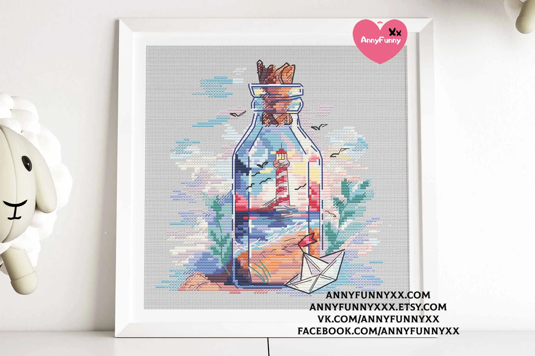 Message in a Bottle - PDF Cross Stitch Pattern