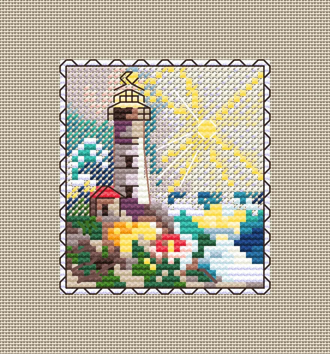 Mark-lighthouse. Mini Stamp Series - PDF Cross Stitch Pattern