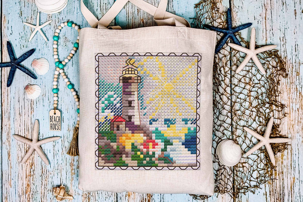 Mark-lighthouse. Mini Stamp Series - PDF Cross Stitch Pattern