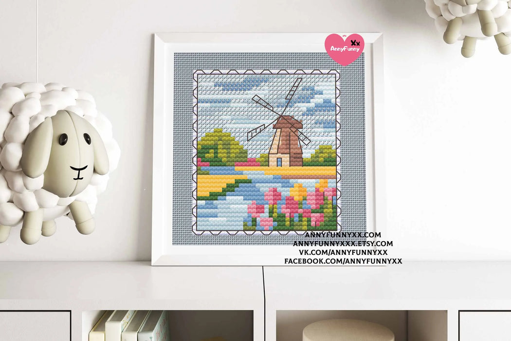 Mill brand. Mini Stamp Series - PDF Cross Stitch Pattern