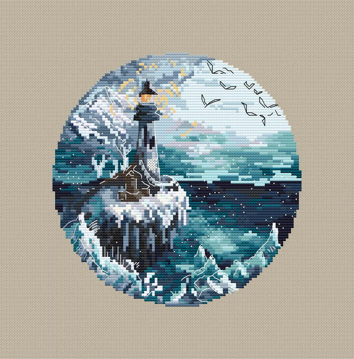 Ice Lighthouses. Guiding Light - PDF Cross Stitch Pattern