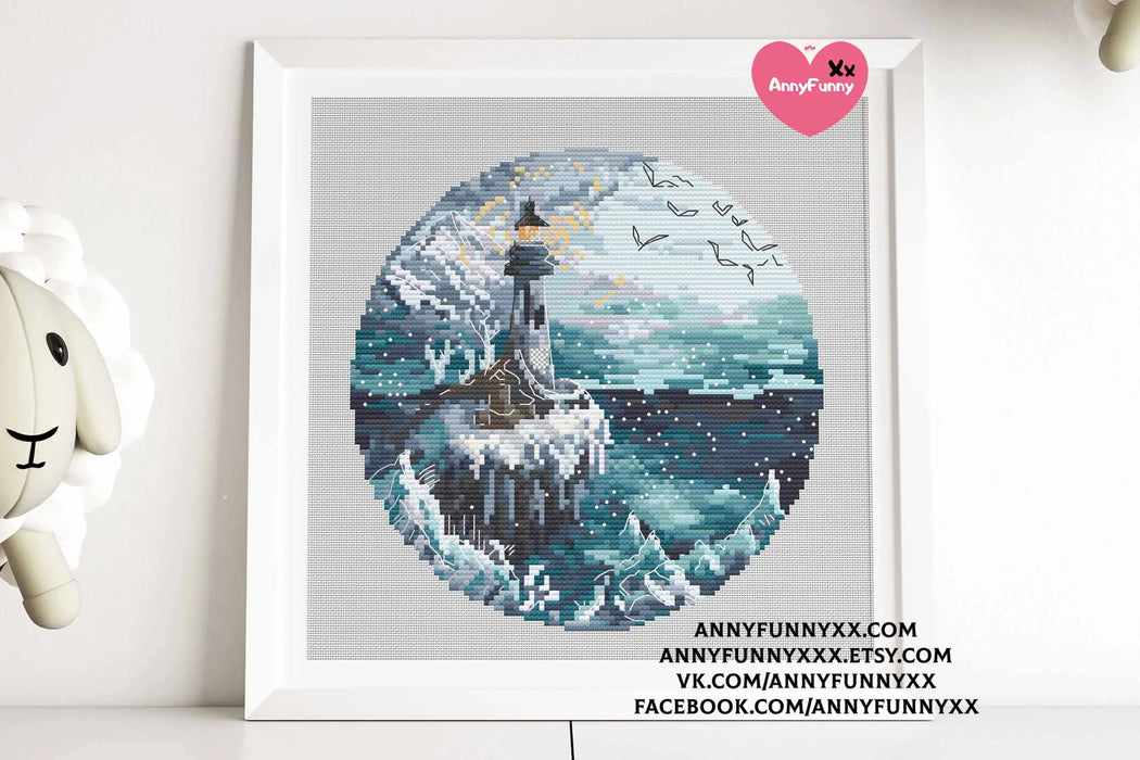 Ice Lighthouses. Guiding Light - PDF Cross Stitch Pattern