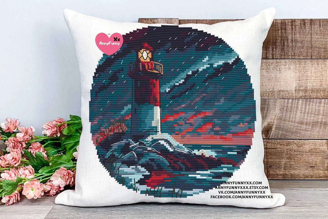 Ice Lighthouses. Crimson Charm - PDF Cross Stitch Pattern