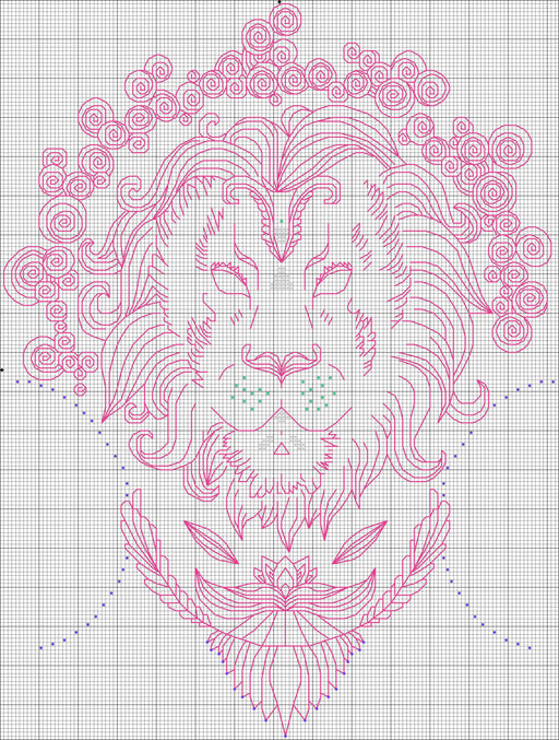 Lion - PDF Cross Stitch Pattern - Wizardi