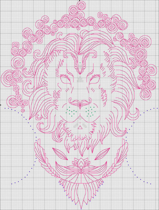 Lion - PDF Cross Stitch Pattern - Wizardi