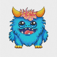 Little Monster - Free PDF Cross Stitch Pattern - Wizardi