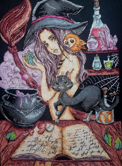 Little witch - PDF Cross Stitch Pattern - Wizardi