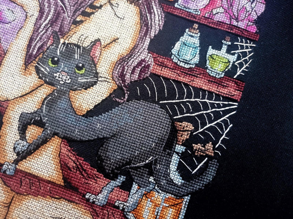 Little witch - PDF Cross Stitch Pattern - Wizardi