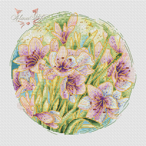 Lotuses 1 - PDF Cross Stitch Pattern - Wizardi