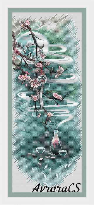 Moon Sake - PDF Cross Stitch Pattern - Wizardi