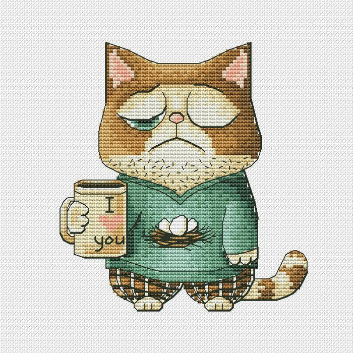 Morning Coffee - PDF Cross Stitch Pattern - Wizardi